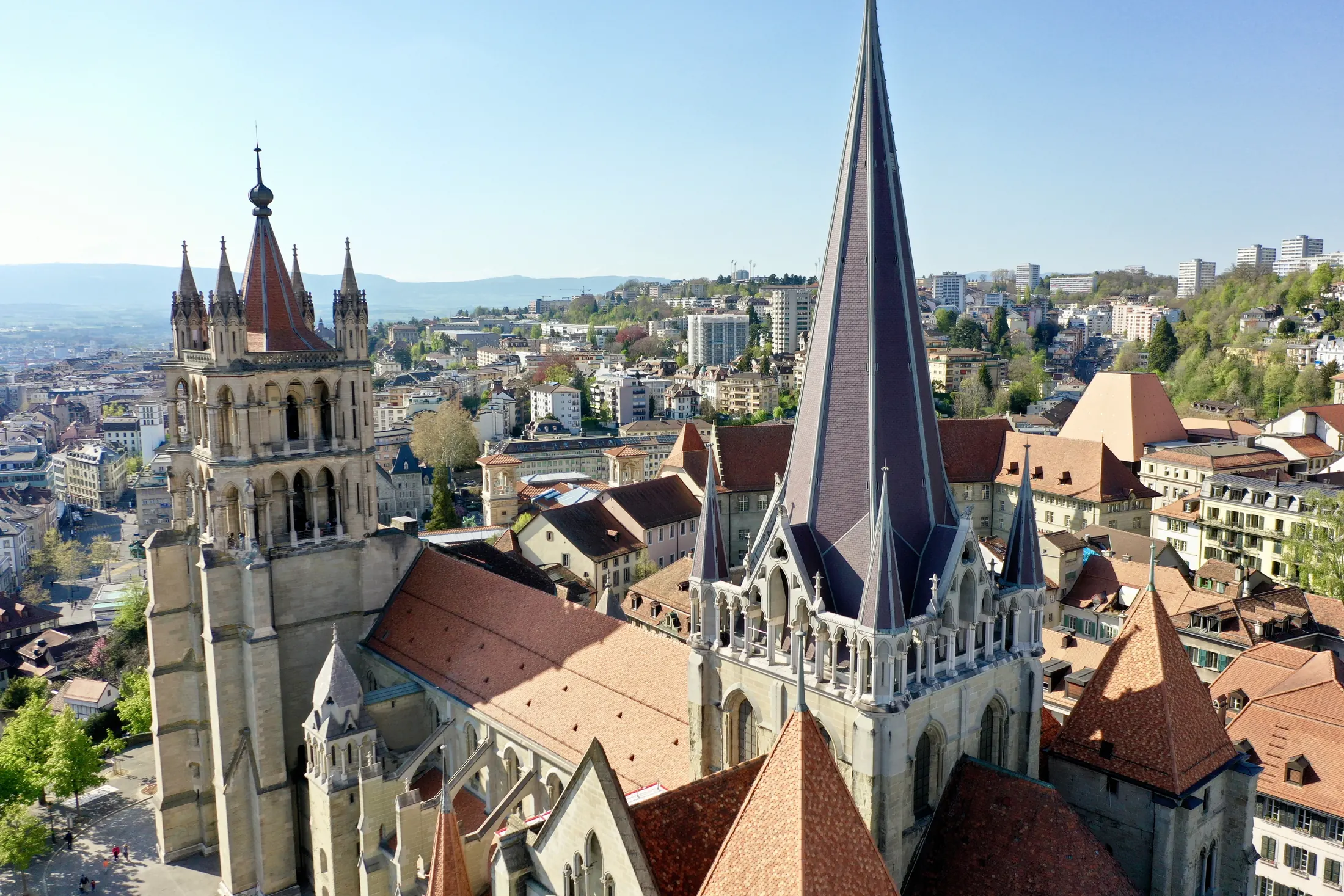 Cathédrale de Lausanne vue du ciel